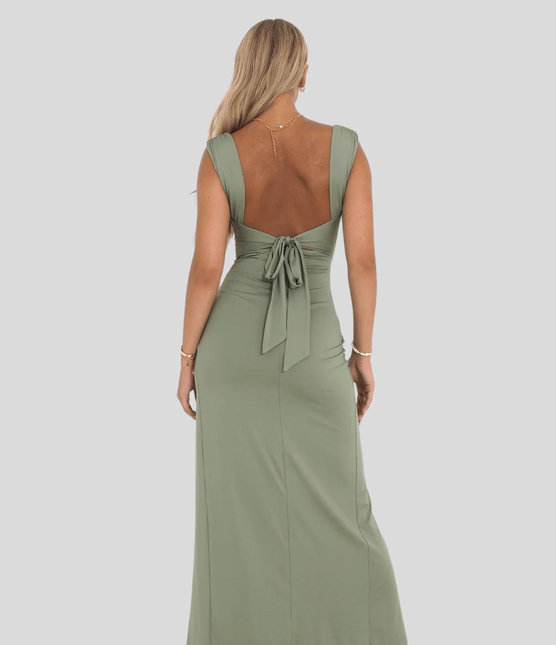 Rivaee - Ruched Bodycon Slit Dress