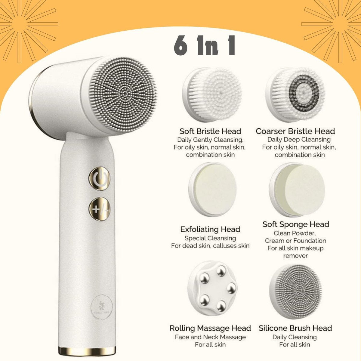6-in-1 Electric Facial Cleansing Brush