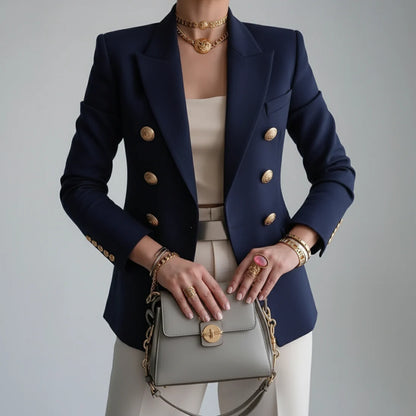 Doppelreihiger Taillierter Damen Blazer