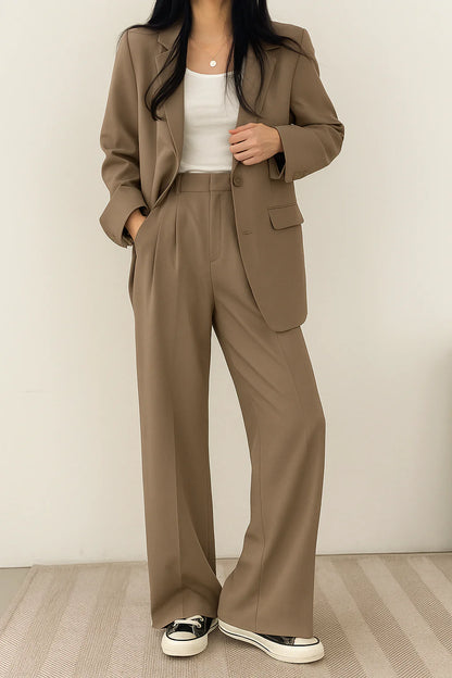 Women'S Suit Tailored Blazer and Pantalon Set, High-Quality Fabric