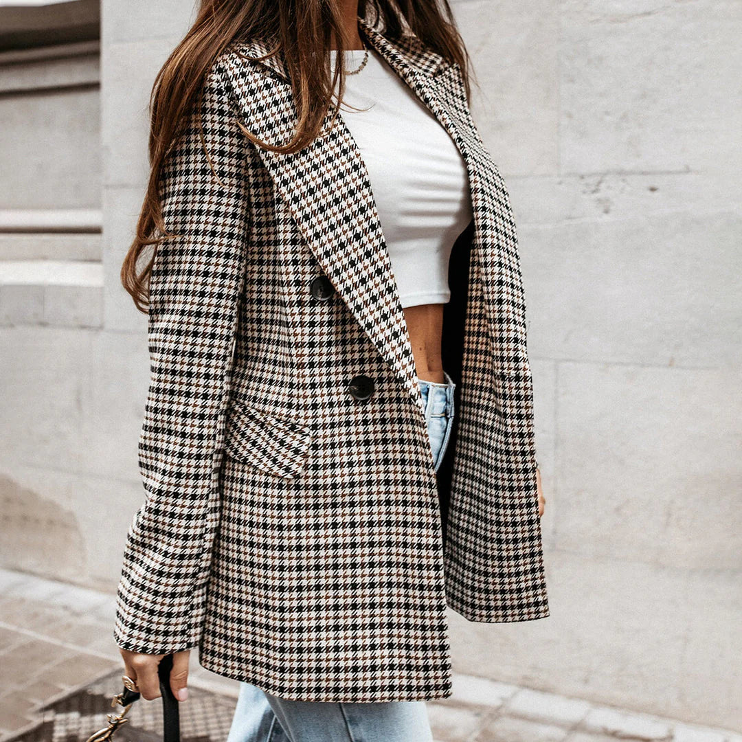 Virginia - Blazer Moucheté À Double Boutonnage
