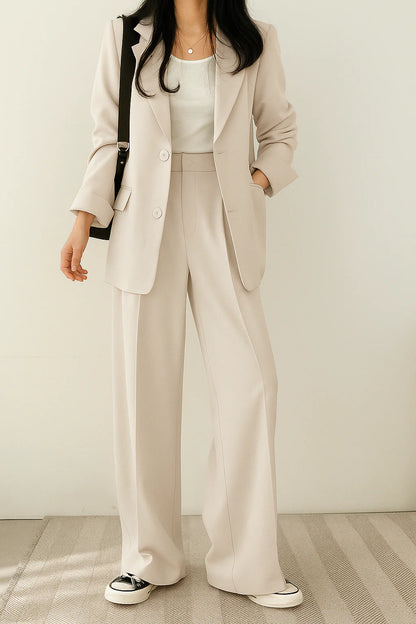 Women'S Suit Tailored Blazer and Pantalon Set, High-Quality Fabric
