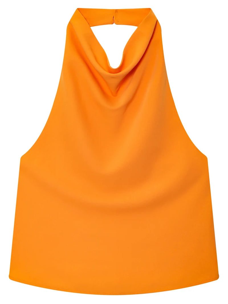 Top Women Halter Satin Women Tops Backless Corset Top Vest Yellow Pink Black Summer Elegant Sexy Tops Tank Vestidos