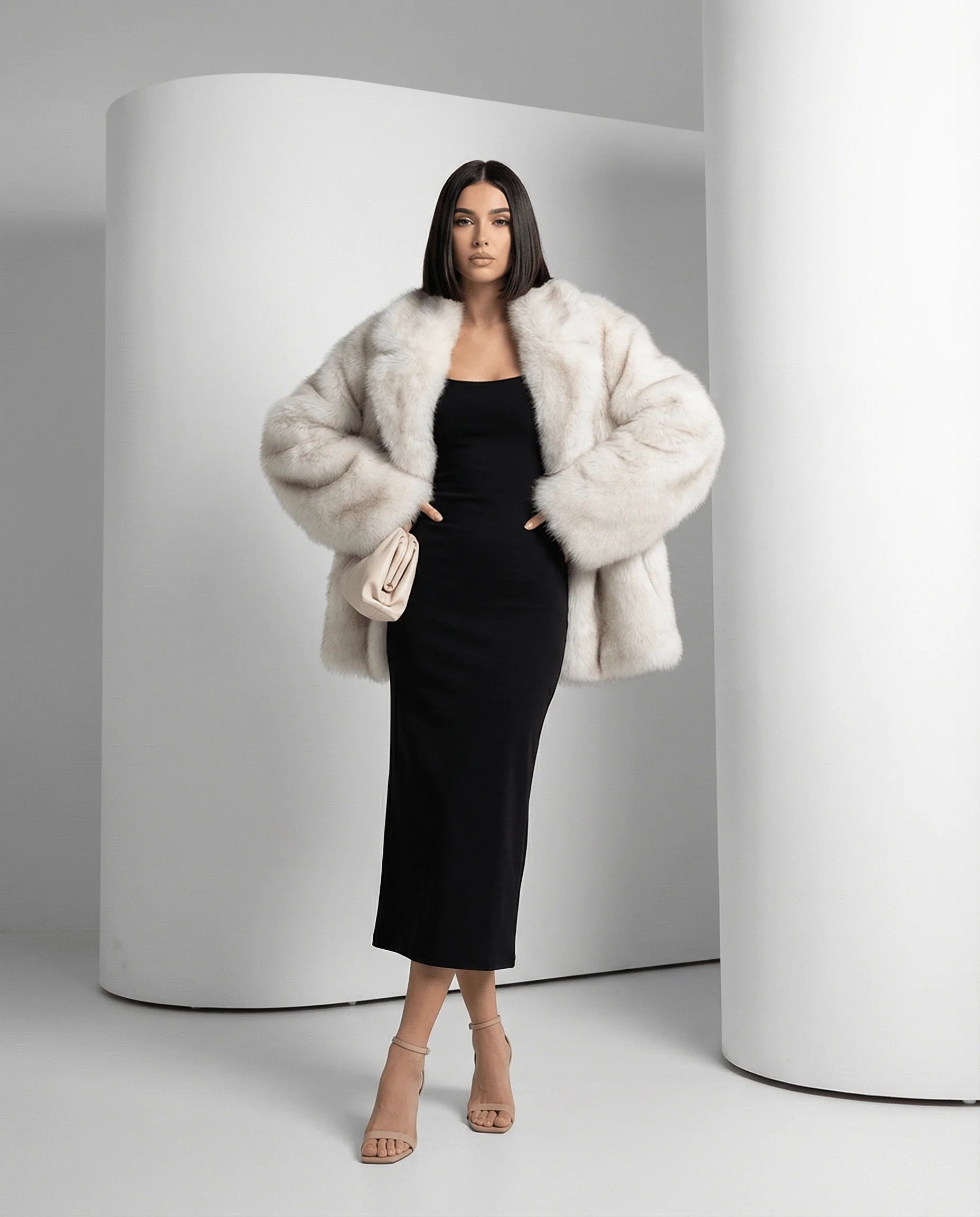  Oversized Faux-Fur Coat