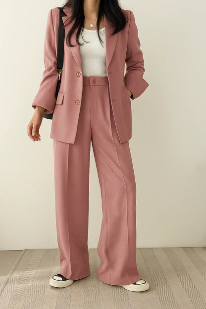 Women'S Suit Tailored Blazer and Pantalon Set, High-Quality Fabric