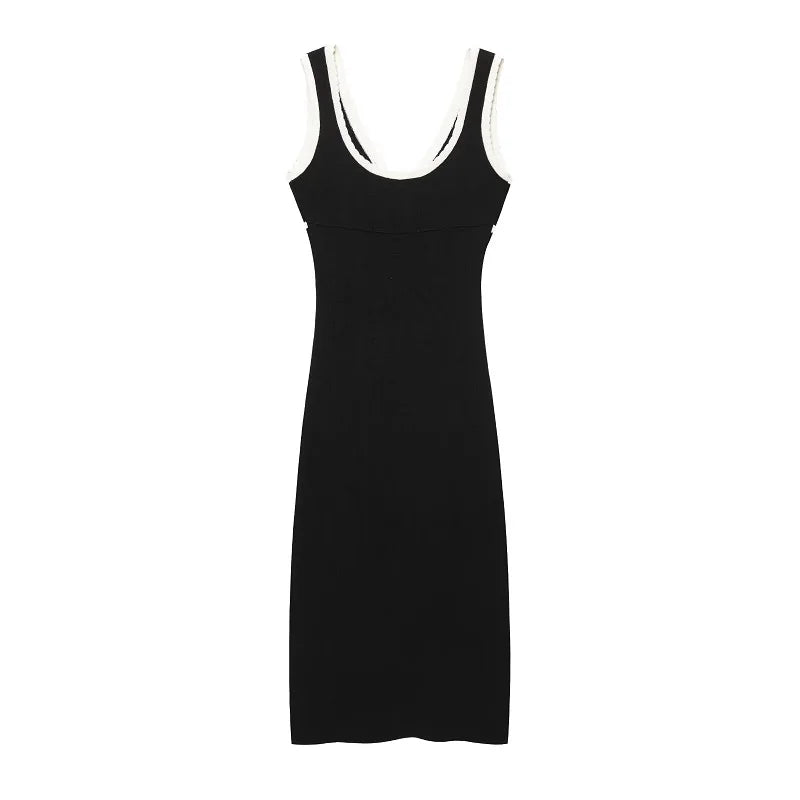  Knitted Slip Dresses for Women Black Backless Women'S Summer Dress Holiday Beach Midi Dress Woman Sexy Party Dresses