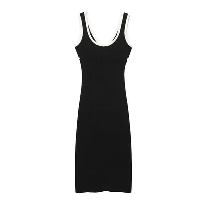  Knitted Slip Dresses for Women Black Backless Women'S Summer Dress Holiday Beach Midi Dress Woman Sexy Party Dresses