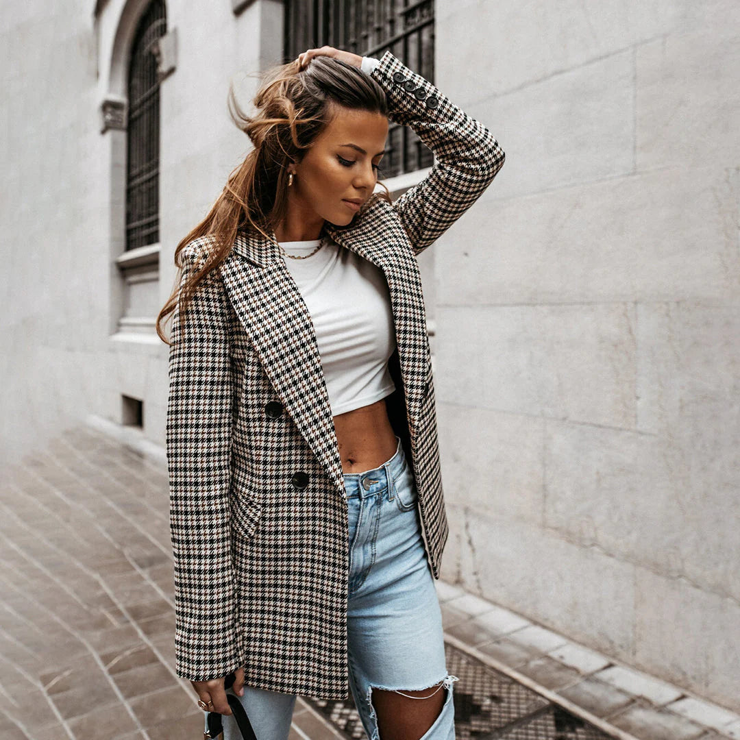 Virginia - Blazer Moucheté À Double Boutonnage