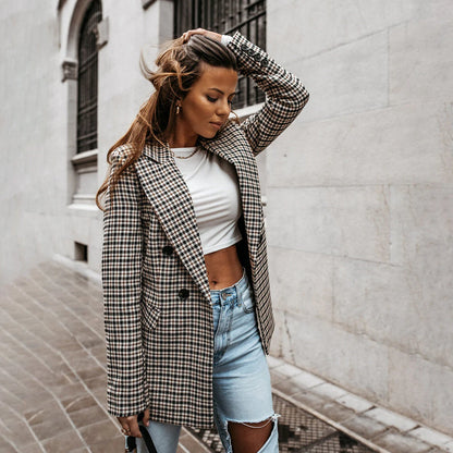 Virginia - Blazer Moucheté À Double Boutonnage