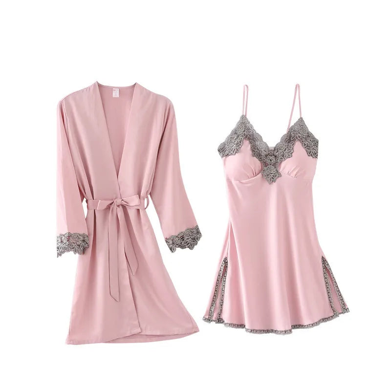 Green Lace Rayon Robe