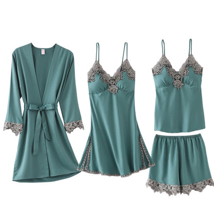 Green Lace Rayon Robe
