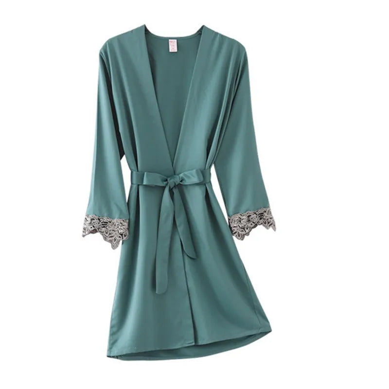 Green Lace Rayon Robe