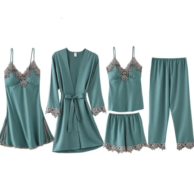 Green Lace Rayon Robe