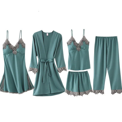 Green Lace Rayon Robe