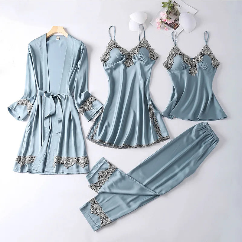 Green Lace Rayon Robe