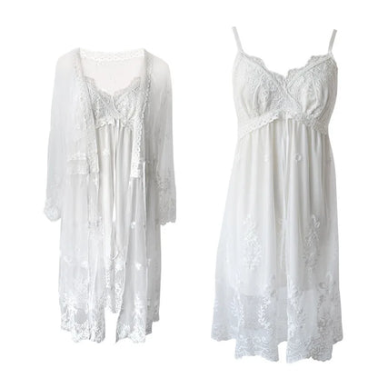 Premium Vintage Women's Nightgowns  White Lace 2-Pics Robes