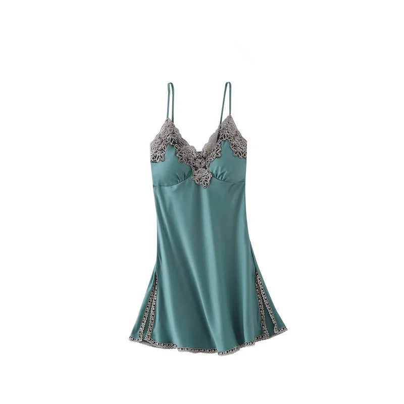 Green Lace Rayon Robe