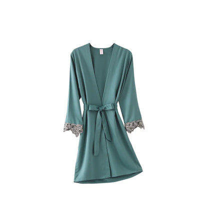 Green Lace Rayon Robe