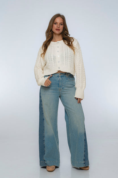 Parisse Cropped Knitted Cardigan II