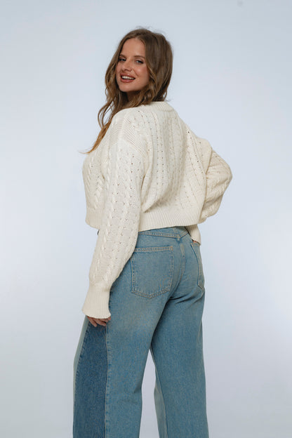 Parisse Cropped Knitted Cardigan II