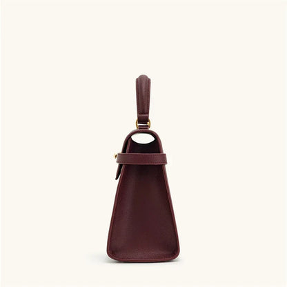 Wine Red Leather Crossbody Bag