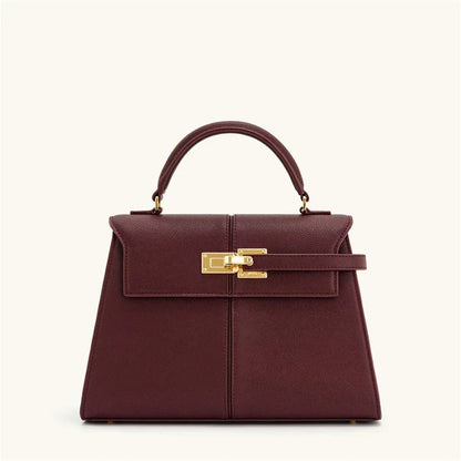 Wine Red Leather Crossbody Bag