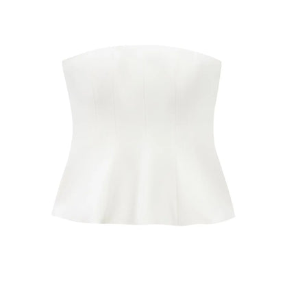  Women Yellow Tops Strapless Short Vest New Fashion Spring Summer Holiday Evening Club Tops