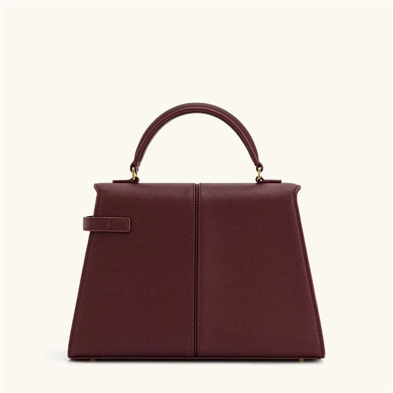Wine Red Leather Crossbody Bag