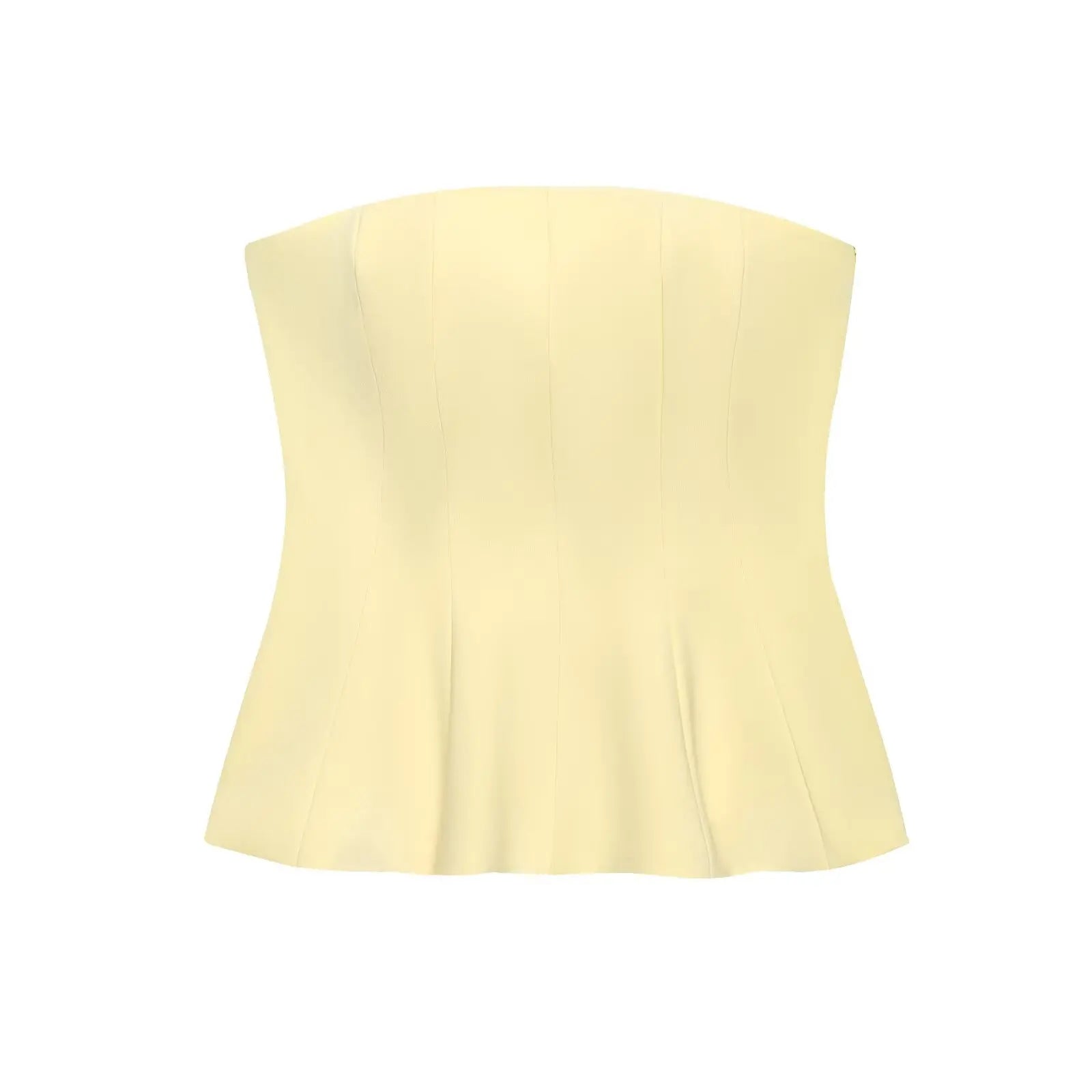  Women Yellow Tops Strapless Short Vest New Fashion Spring Summer Holiday Evening Club Tops