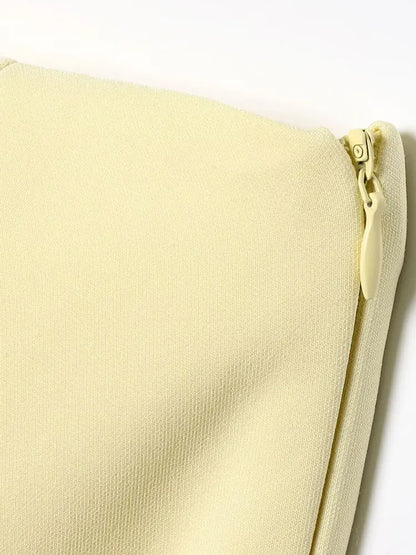  Women Yellow Tops Strapless Short Vest New Fashion Spring Summer Holiday Evening Club Tops