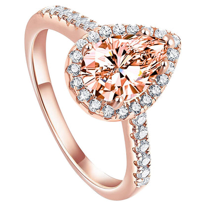Black Zircon Ring – Rose Gold