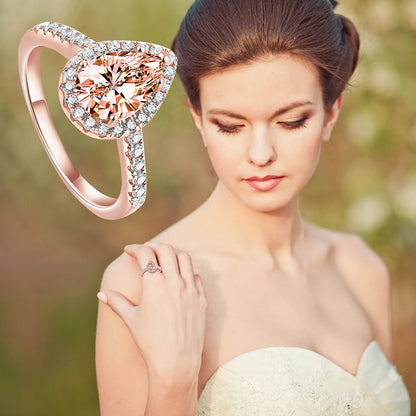 Black Zircon Ring – Rose Gold
