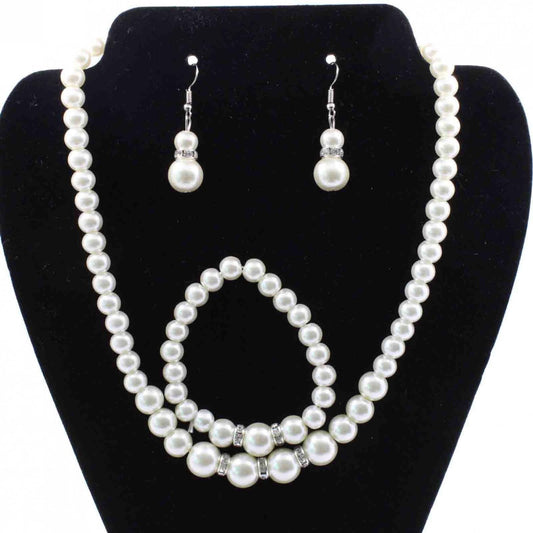 Pearl Necklace & Earring Set