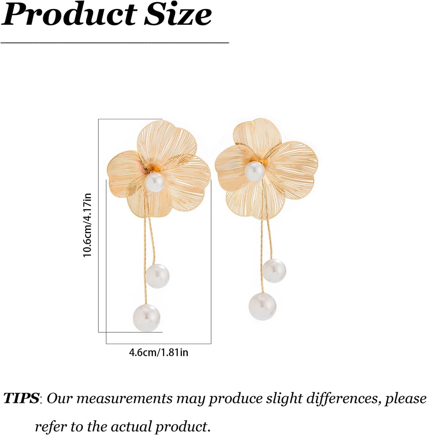 Gold Flower Statement Earrings