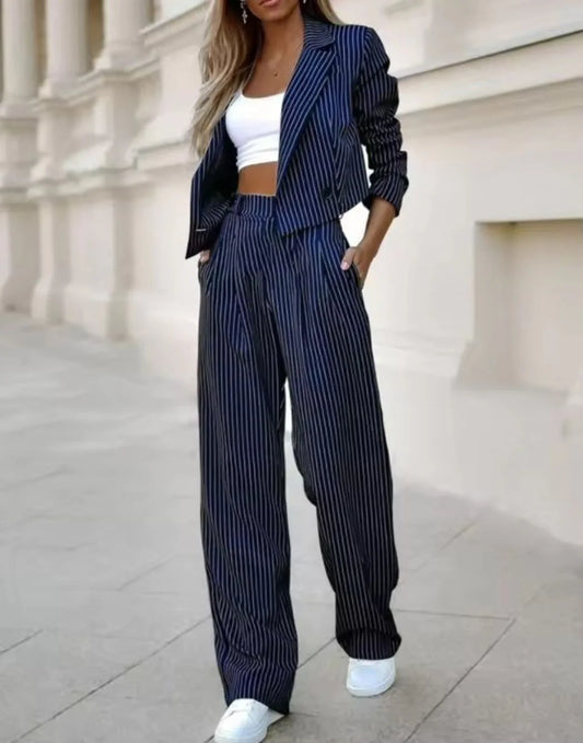 Women'S Modern Suit Set Structured Blazer Trousers Attire