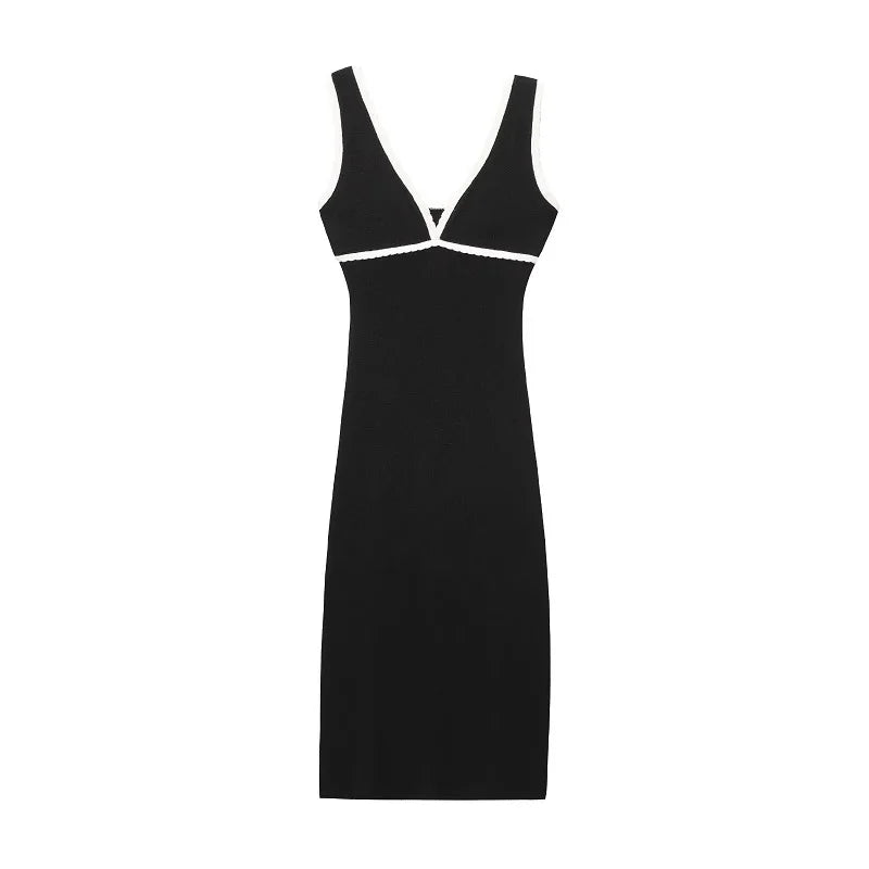  Knitted Slip Dresses for Women Black Backless Women'S Summer Dress Holiday Beach Midi Dress Woman Sexy Party Dresses