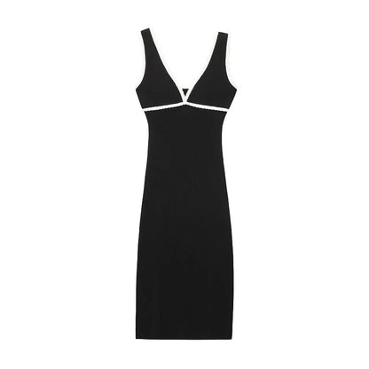  Knitted Slip Dresses for Women Black Backless Women'S Summer Dress Holiday Beach Midi Dress Woman Sexy Party Dresses