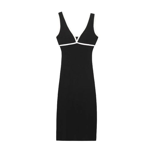  Knitted Slip Dresses for Women Black Backless Women'S Summer Dress Holiday Beach Midi Dress Woman Sexy Party Dresses