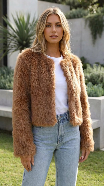 Women'S Faux Fur Short Jacket