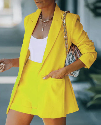 Trendy Blazer Co-Ord with Shorts – Versatile & Stylish – Larissa