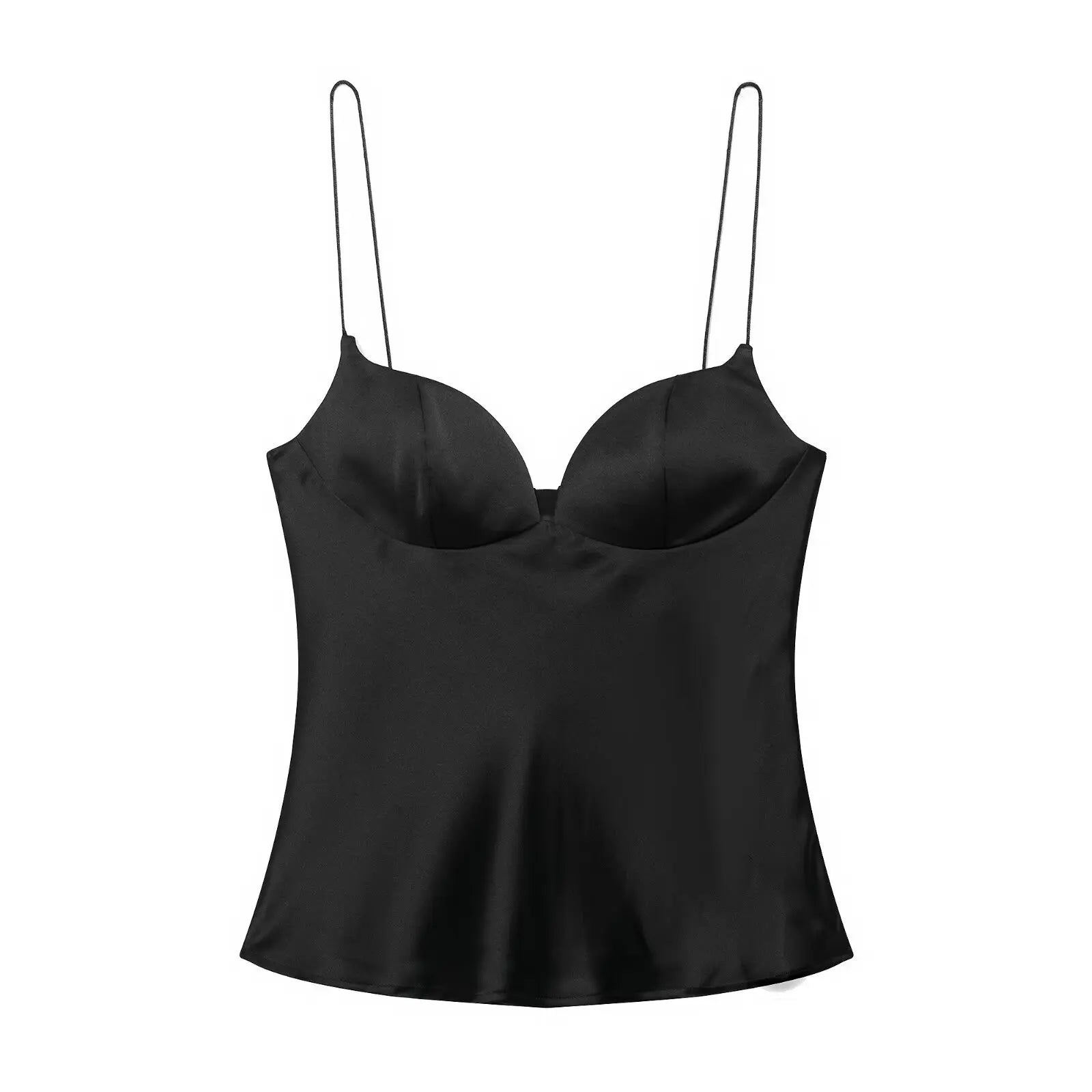New Summer Satin Textured Black Sling Tops Women Elegant V-Neck Backless Tops Shirt Women Sexy Tops Club Party Tanks