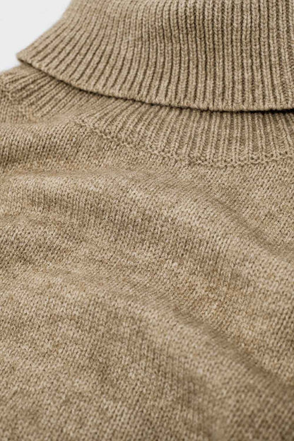 Loose Dropped-Sleeve Beige Sweater